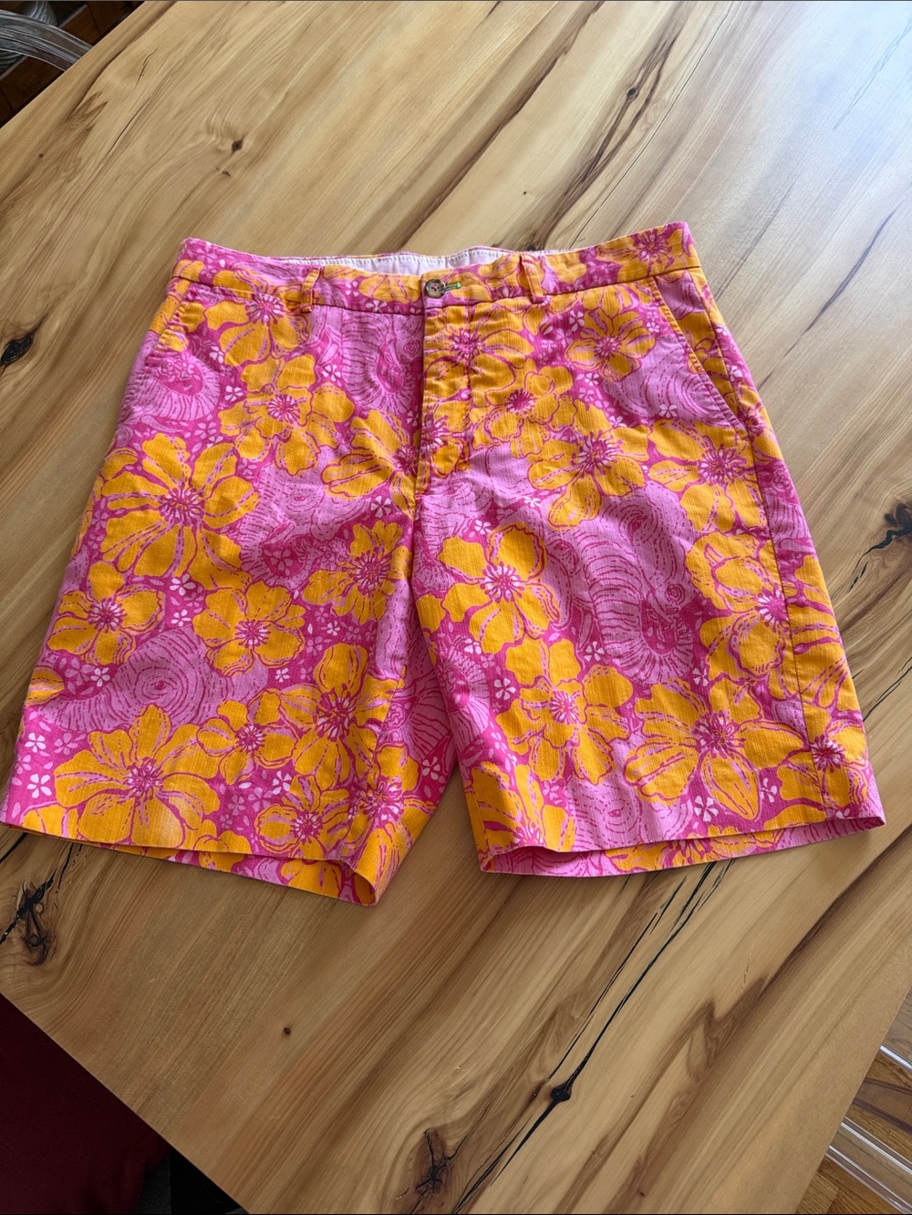 Men’s Lilly Pulitzer Pink & Yellow Floral Cotton Shorts